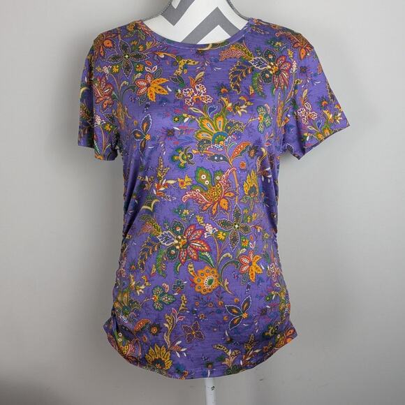Ralph Lauren Collection Purple Jacobean Floral Paisley Print Top XL - Picture 4 of 7